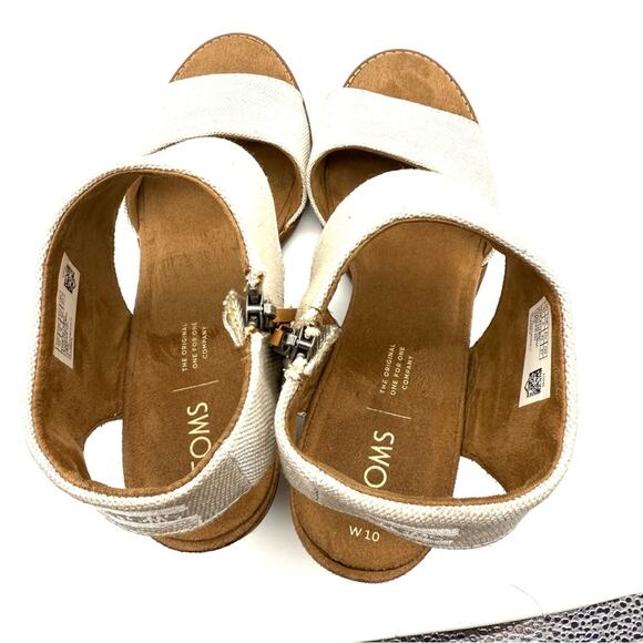 Toms Majorca Cutout Heeled Sandal Natural Yarn Dye Size 10 - Picture 6 of 14